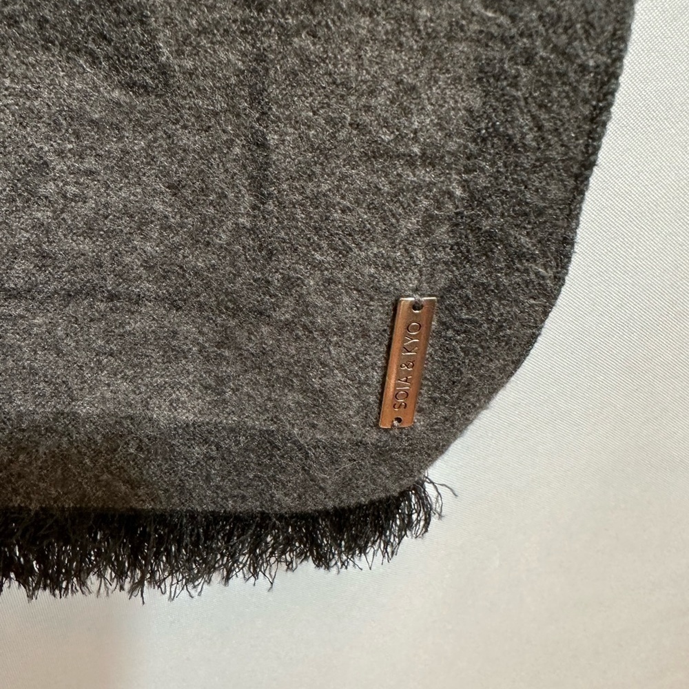 Soia & Kyo Scarf Shawl Plaid Checker Fall Winter Gray Black Pink Soft Cozy - Picture 10 of 12